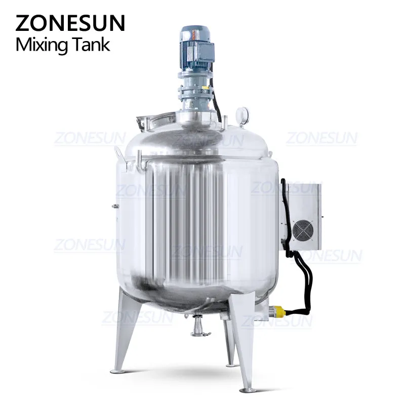 100L 200L 300L 500L Stainless Steel Vertical Cosmetic Cream Chemical Liquid Heated Storage Mixing Equipment Tank With Agitator