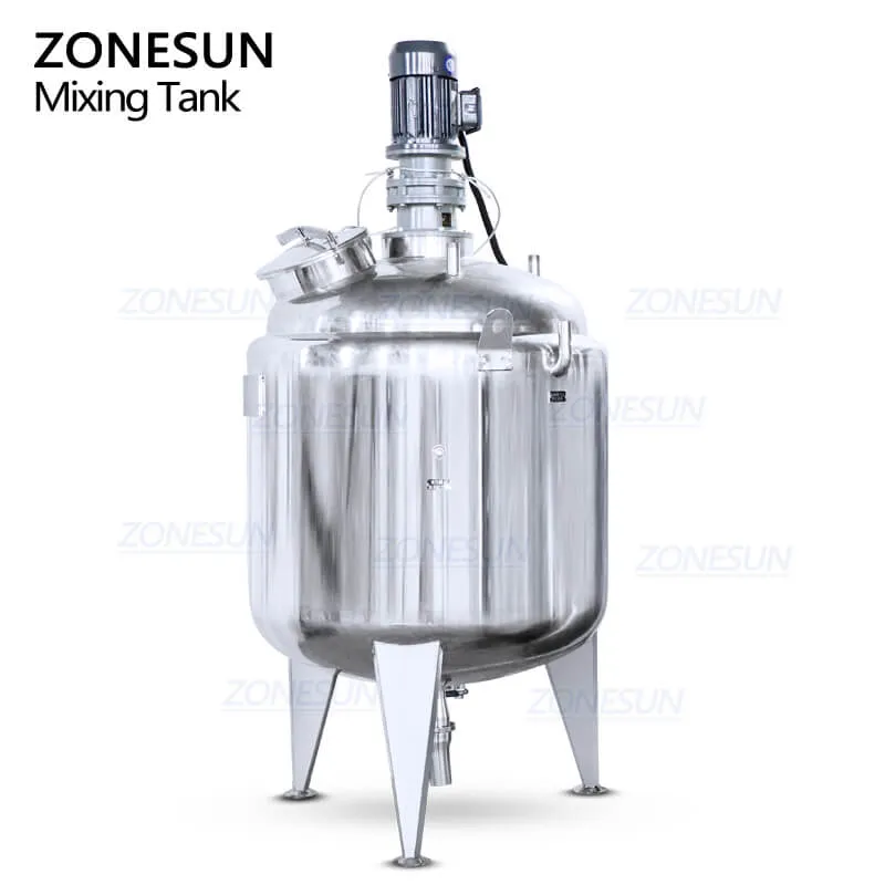 100L 200L 300L 500L Stainless Steel Vertical Cosmetic Cream Chemical Liquid Heated Storage Mixing Equipment Tank With Agitator