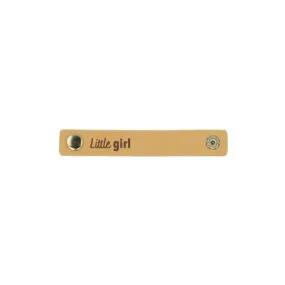 2 Stk. Lederlabel mit Druckknopf - "Little Girl"