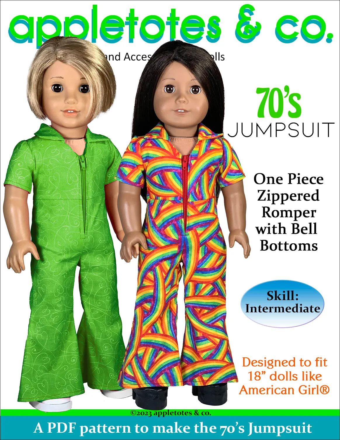 70s Jumpsuit 18 Inch Doll Sewing Pattern