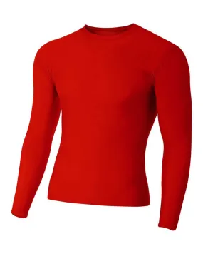 A4 N3133 Long Sleeve Compression Crew - Scarlet