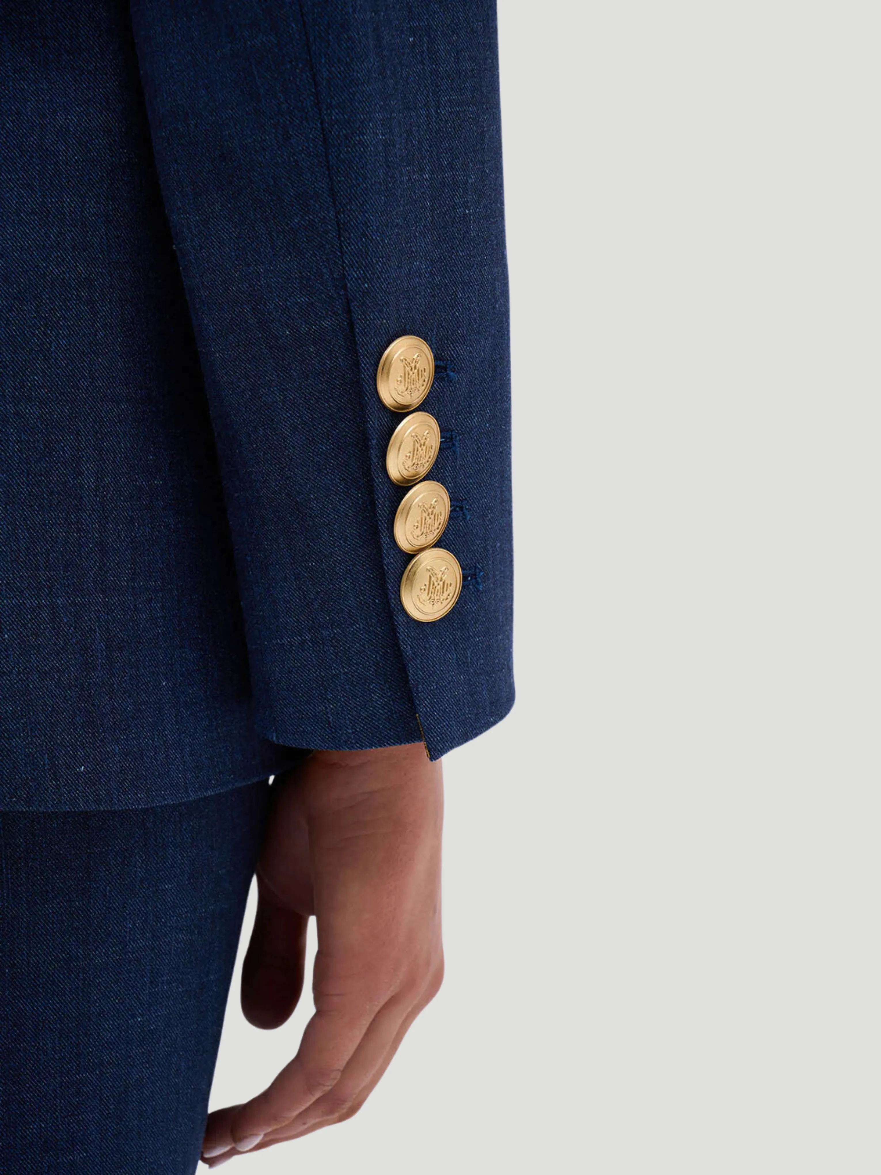 Annette Single-Breasted Denim Blazer