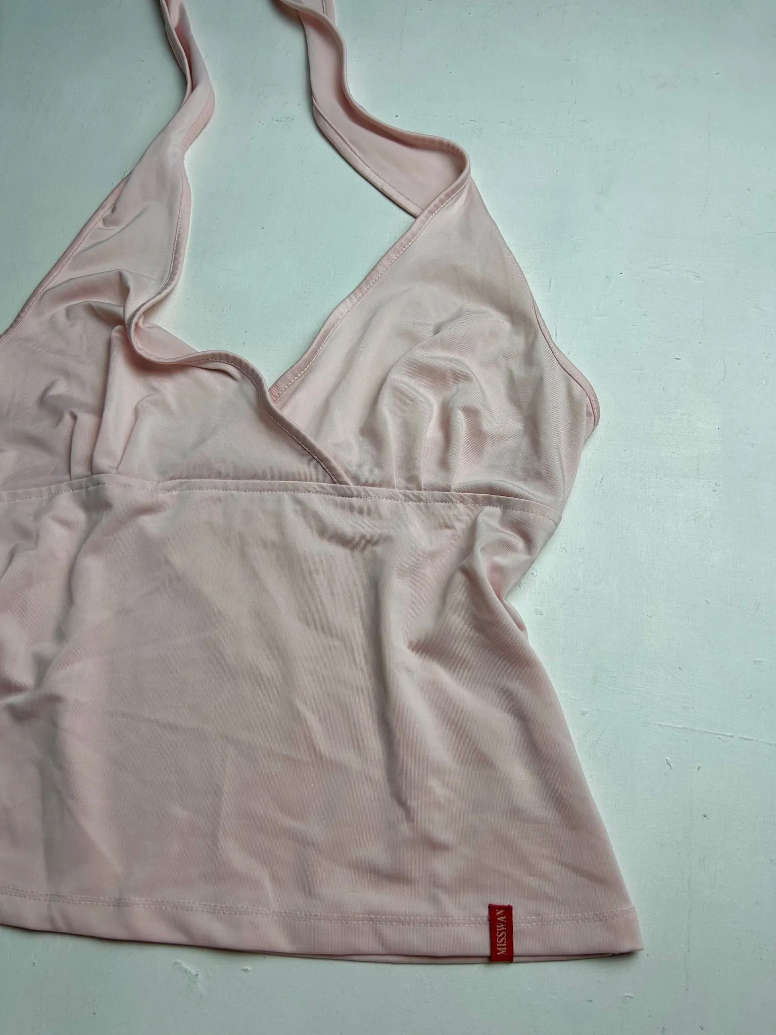 Baby pink 90s y2k vintage halter top (L/XL)