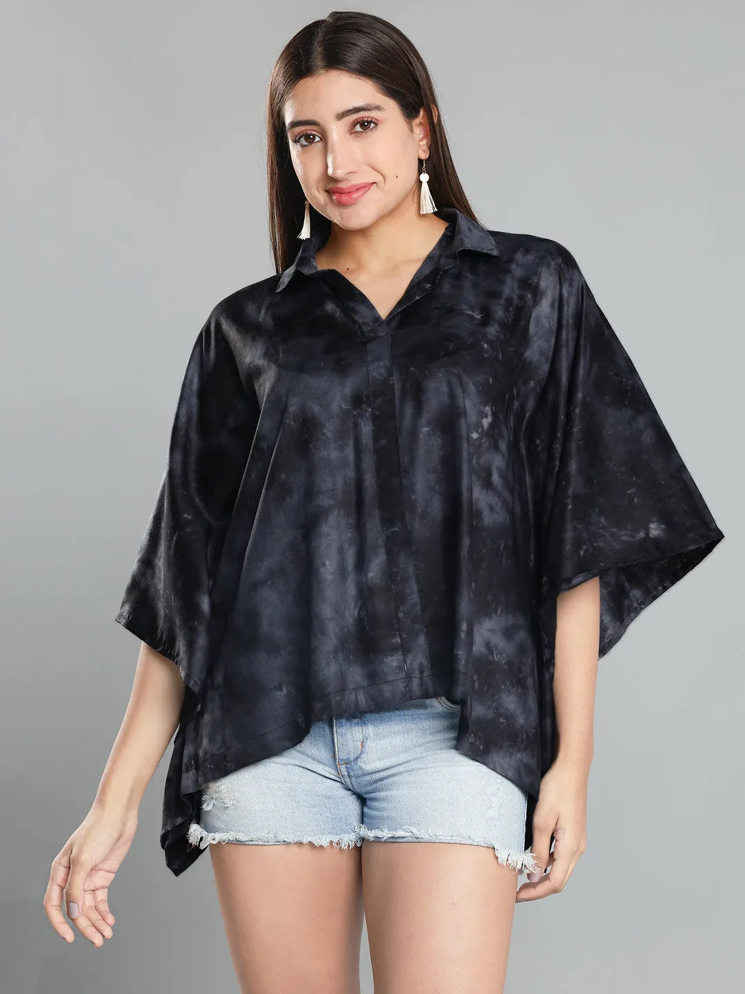 Black Rayon TieDyeTop- Solstice