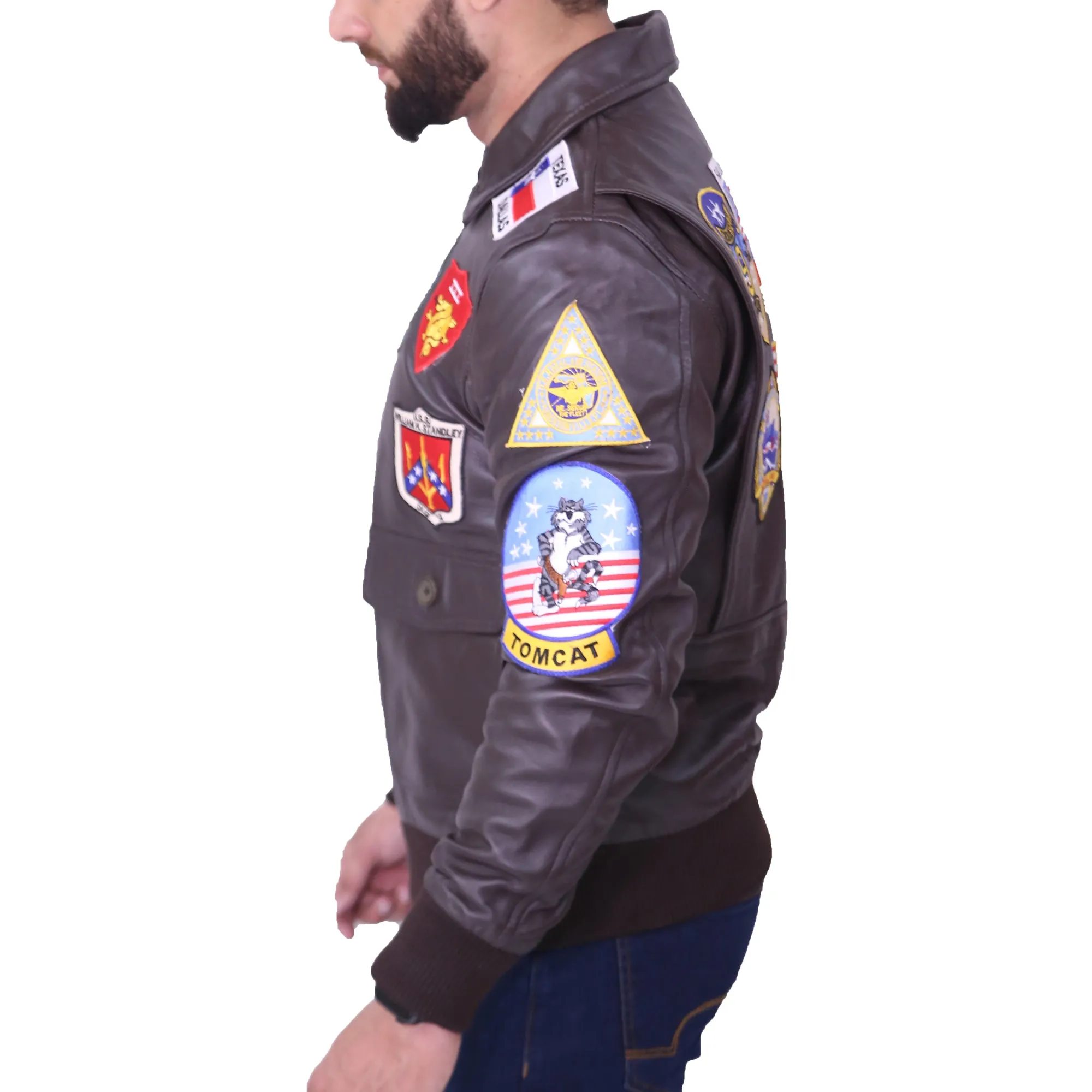 Brown Top Gun G1 Flight Maverick Bomber Jacket