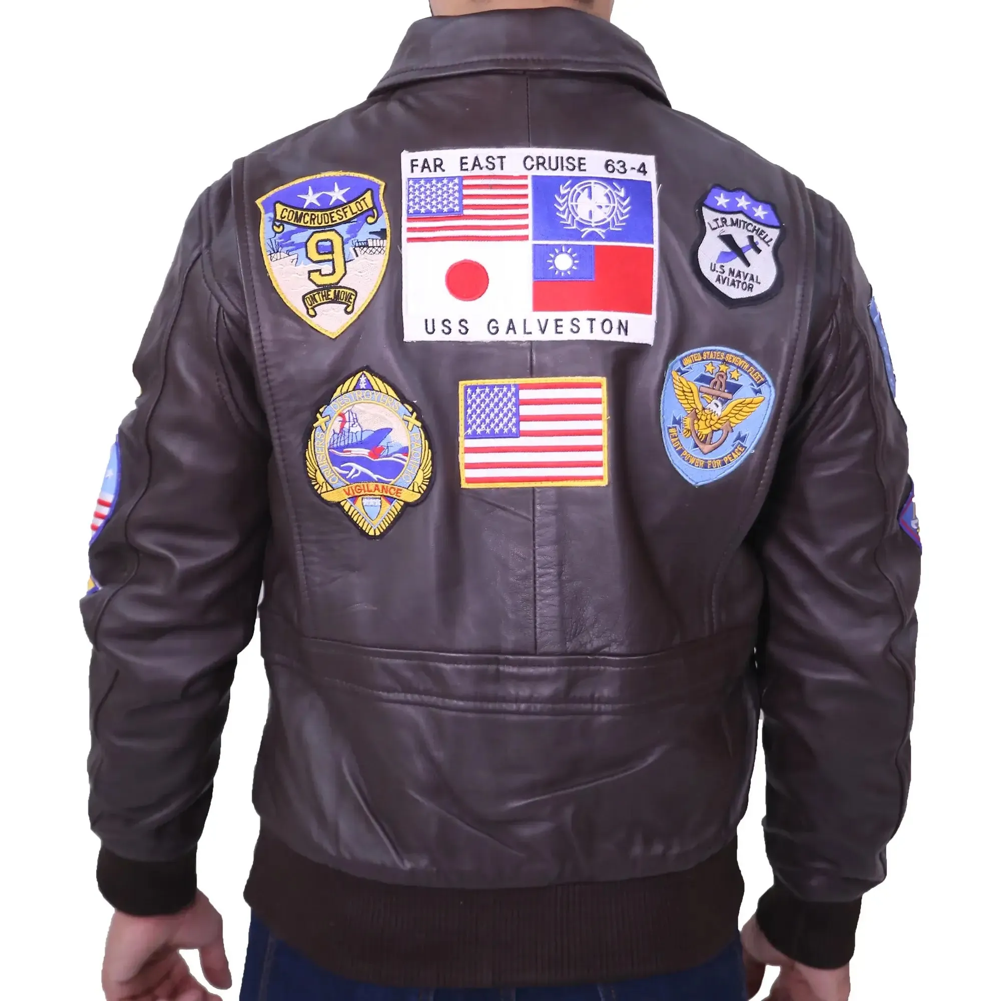 Brown Top Gun G1 Flight Maverick Bomber Jacket