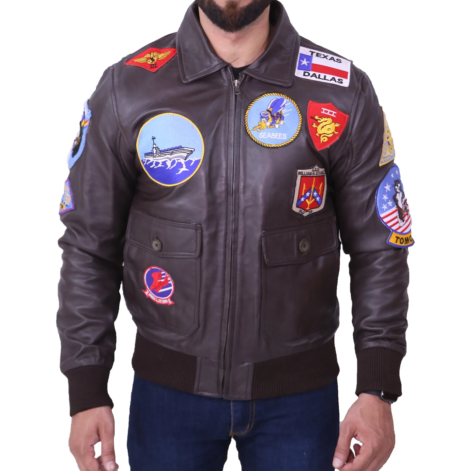 Brown Top Gun G1 Flight Maverick Bomber Jacket