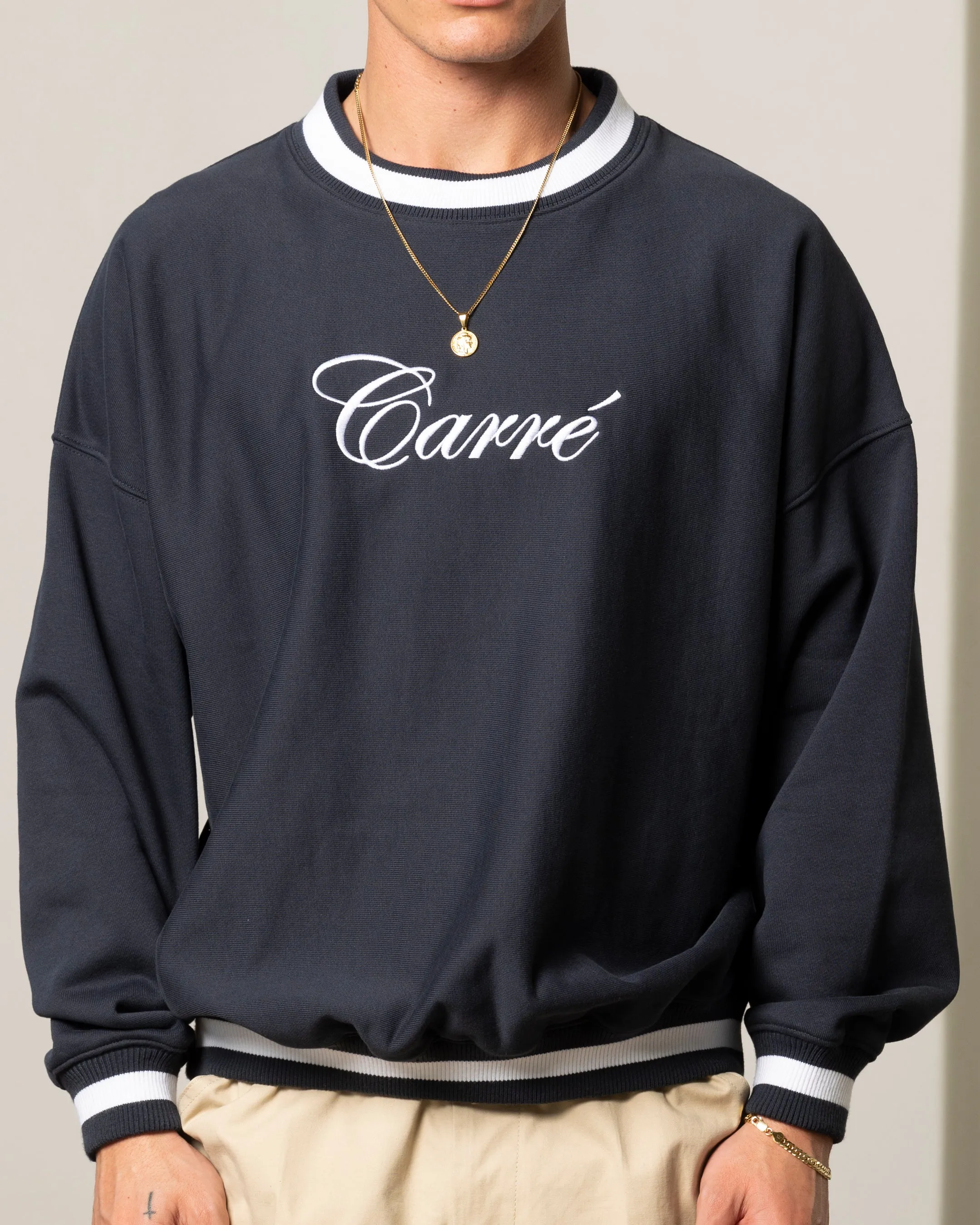 Carre Royal Oversized Crewneck Navy