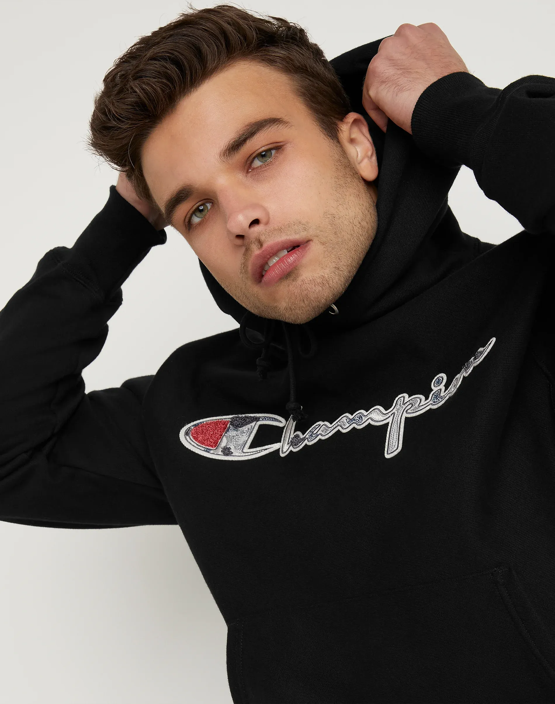 Champion Reverse Weave Pullover Hoodie, Chenille Logo