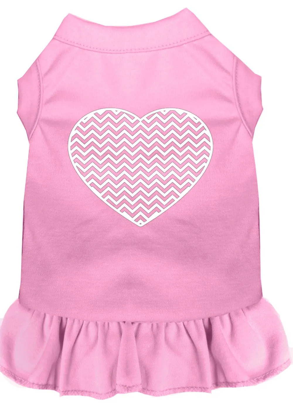 Chevron Heart Screen Print Dress Light Pink Xxl (18)