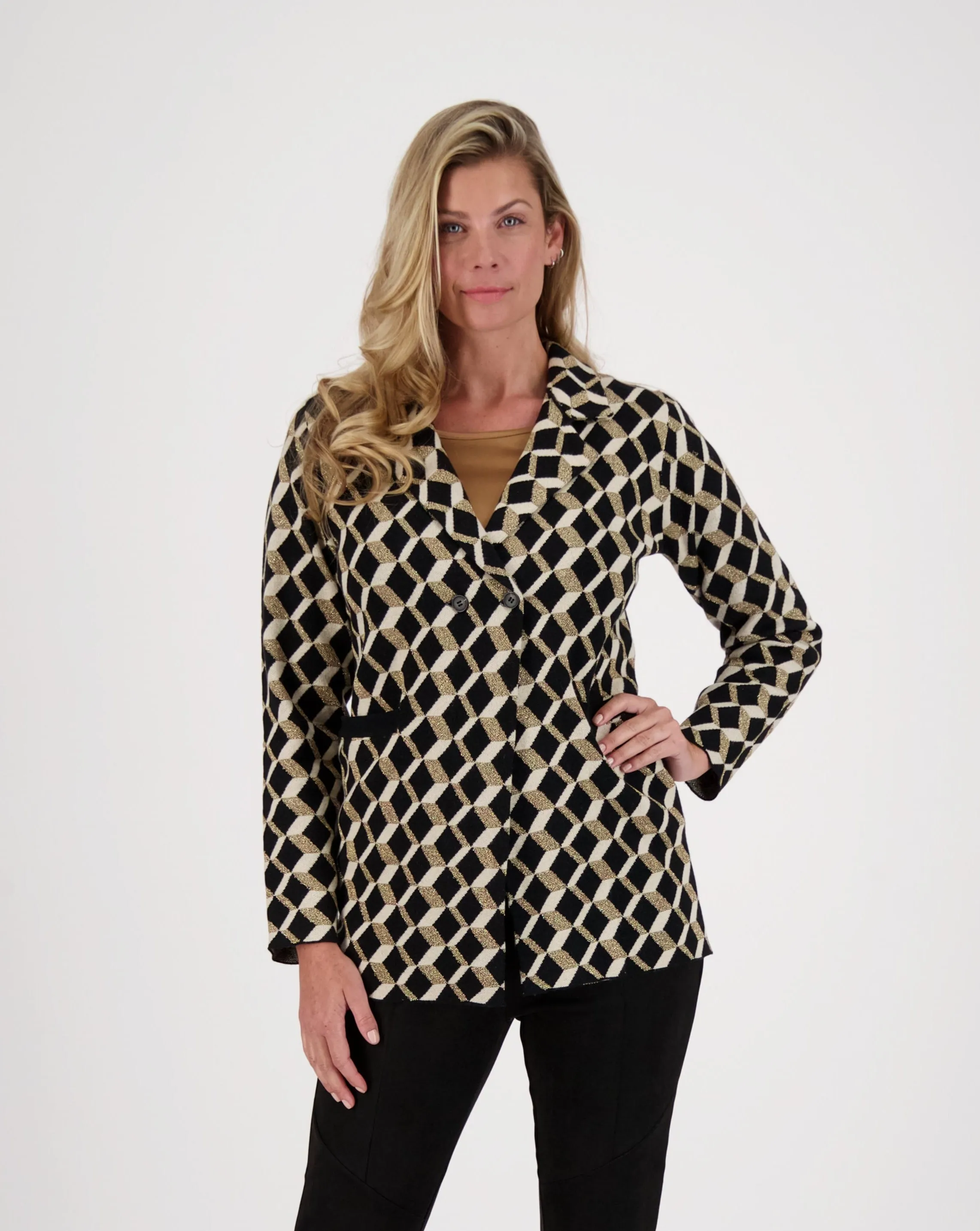 Chevron Jacquard Jersey Jacket