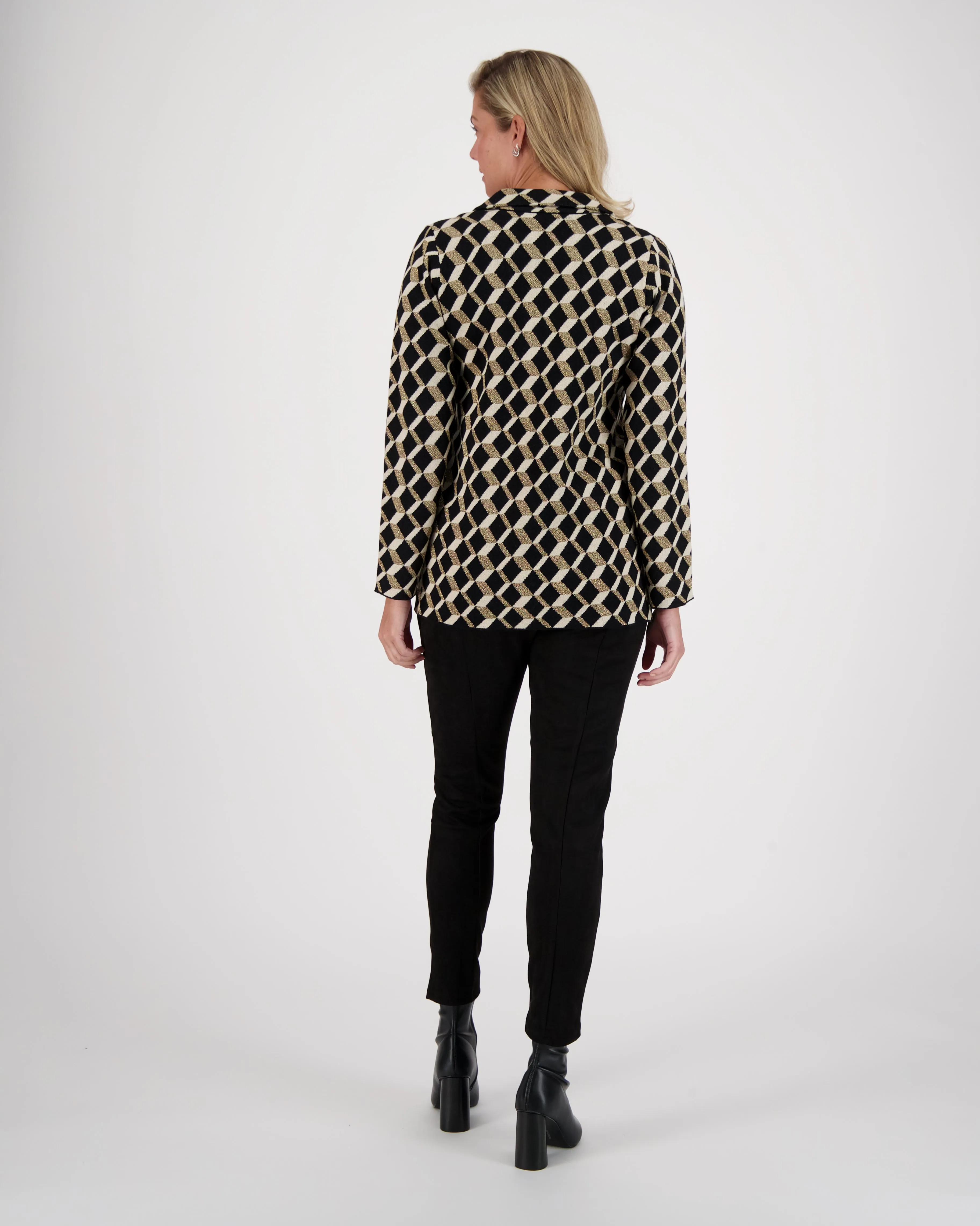 Chevron Jacquard Jersey Jacket