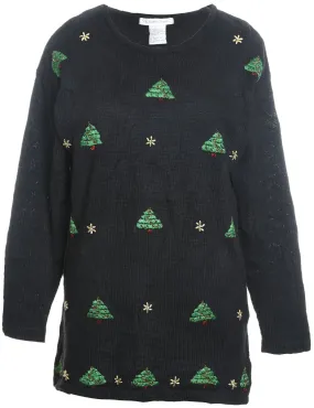 Christmas Tree Print Jumper - S