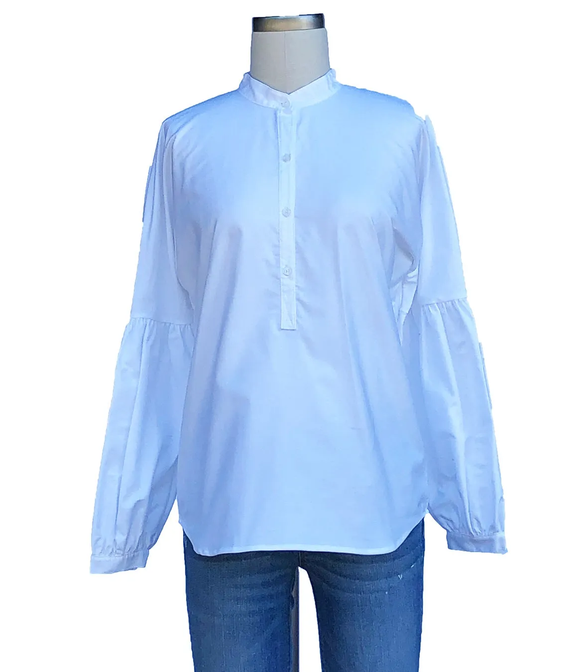 Cotton Balloon Sleeve Shirt