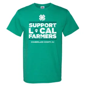 Custom Green Support Local Farmers Tee