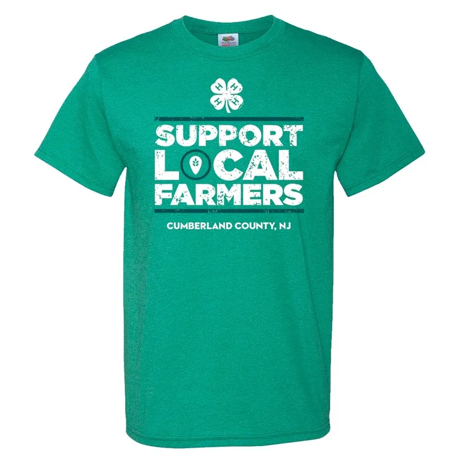 Custom Green Support Local Farmers Tee