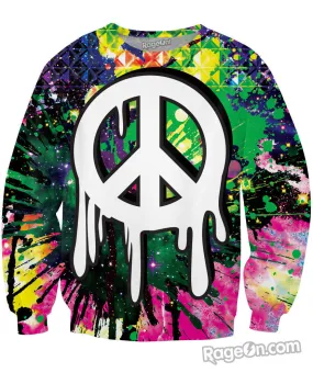 Drippy Peace Sign Crewneck Sweatshirt