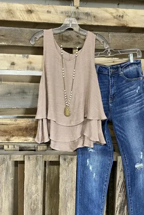 Dunnmall Casual Cascading Ruffled Tank