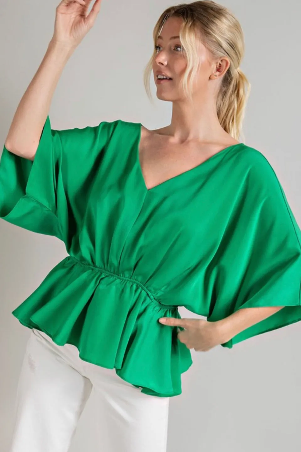 ee:some Kelly Green Peplum Top