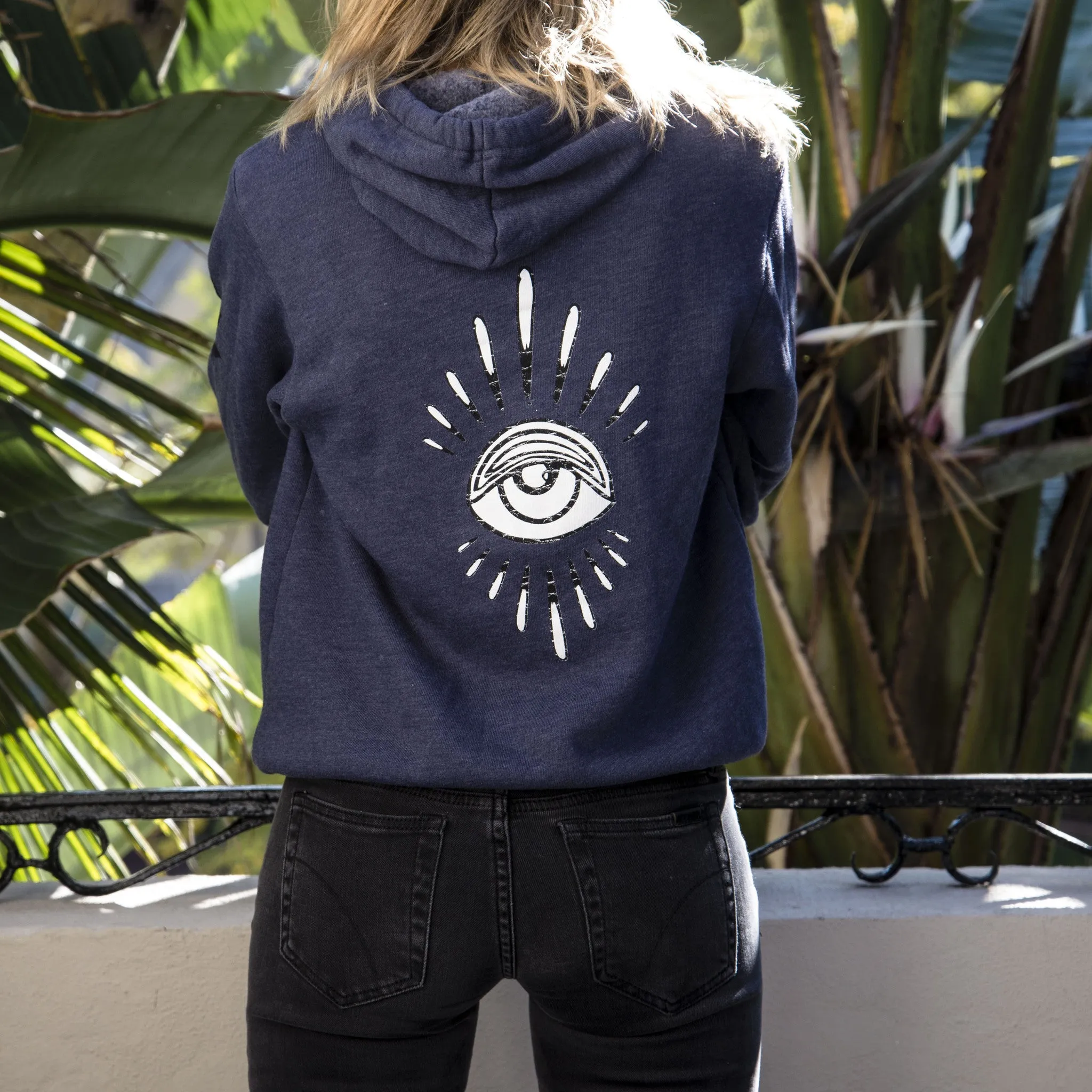 EYE BURST   SWEET LEAF NAVY HOODIE