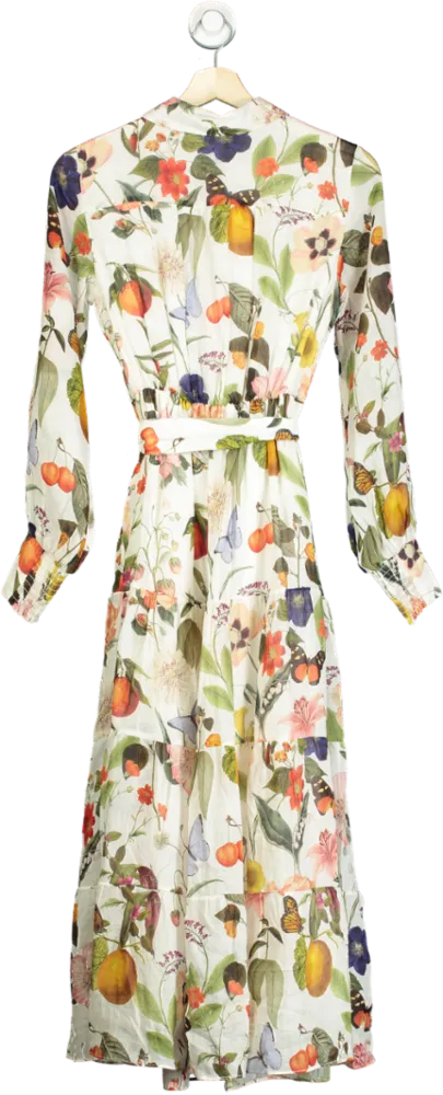 Forever New White Sylvie Tiered Shirt Midi Dress UK 6