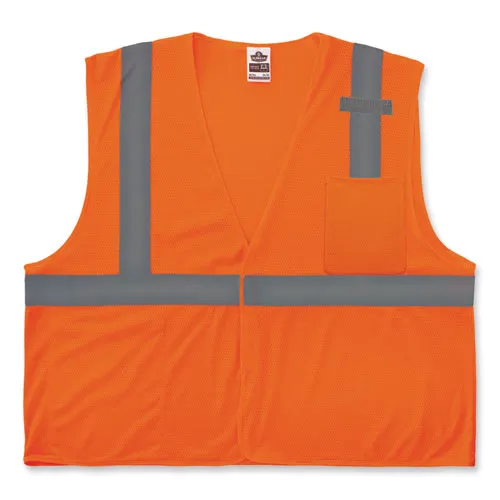 Glowear 8210hl-s Single Size Class 2 Economy Mesh Vest, Polyester, 2x-large, Orange, Ships In 1-3 Business Days