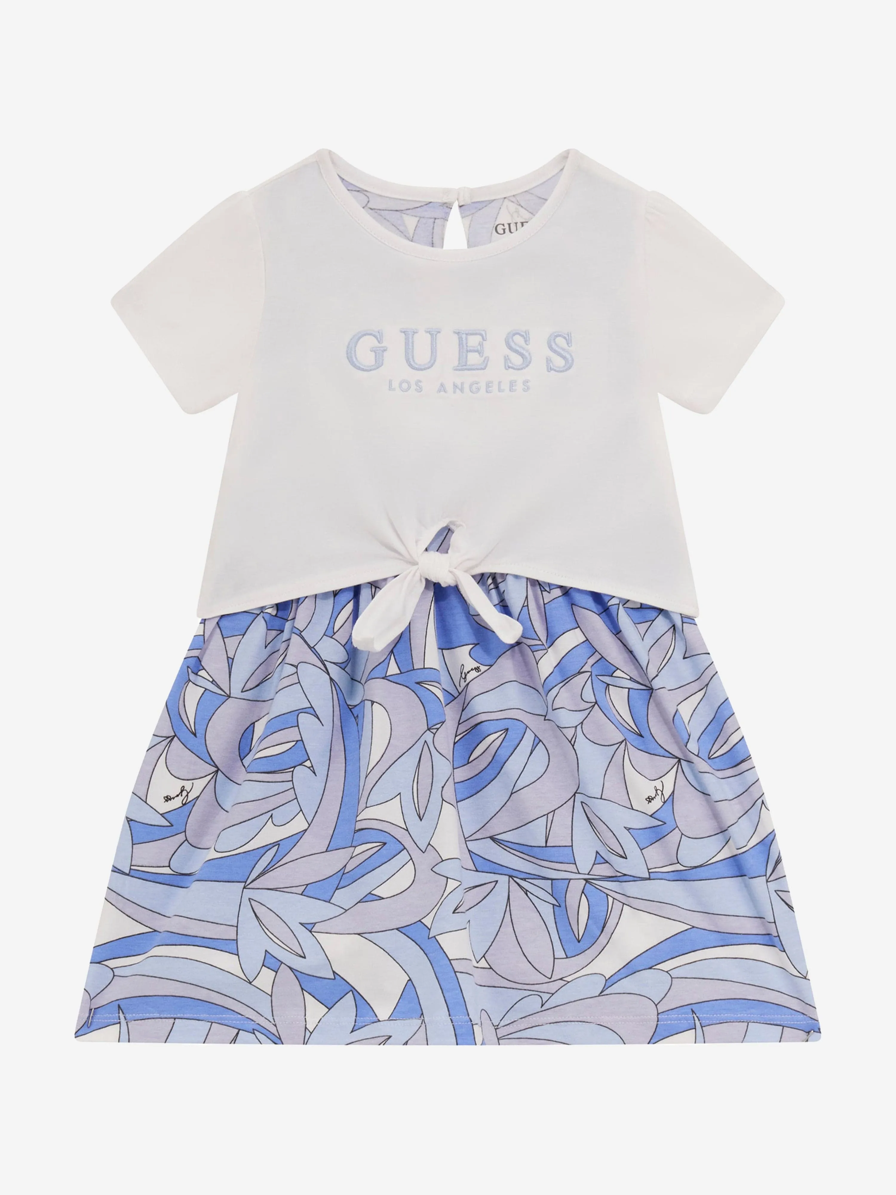 Guess Girls Patterned T-Shirt Dress in White