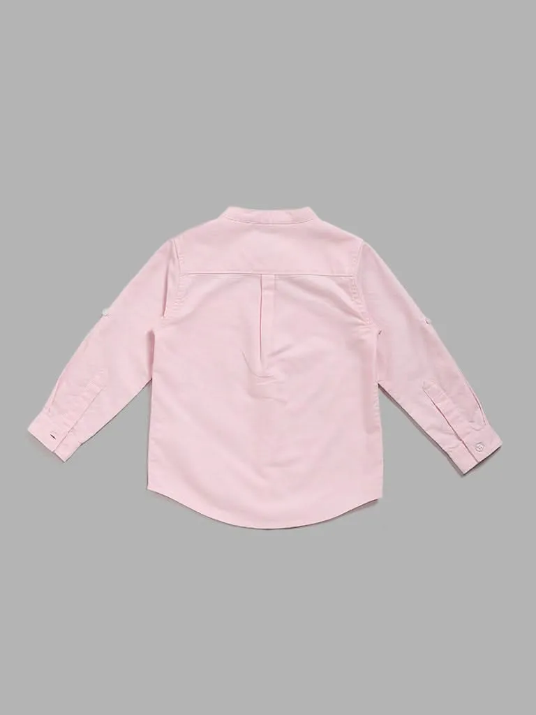 HOP Kids Plain Pink Casual Shirt