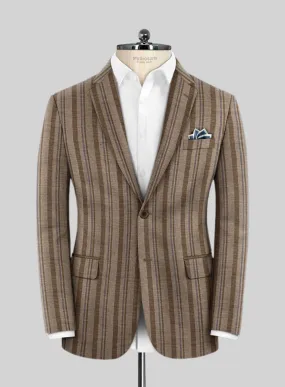 Italian Murano Omini Stripe Wool Linen Silk Jacket