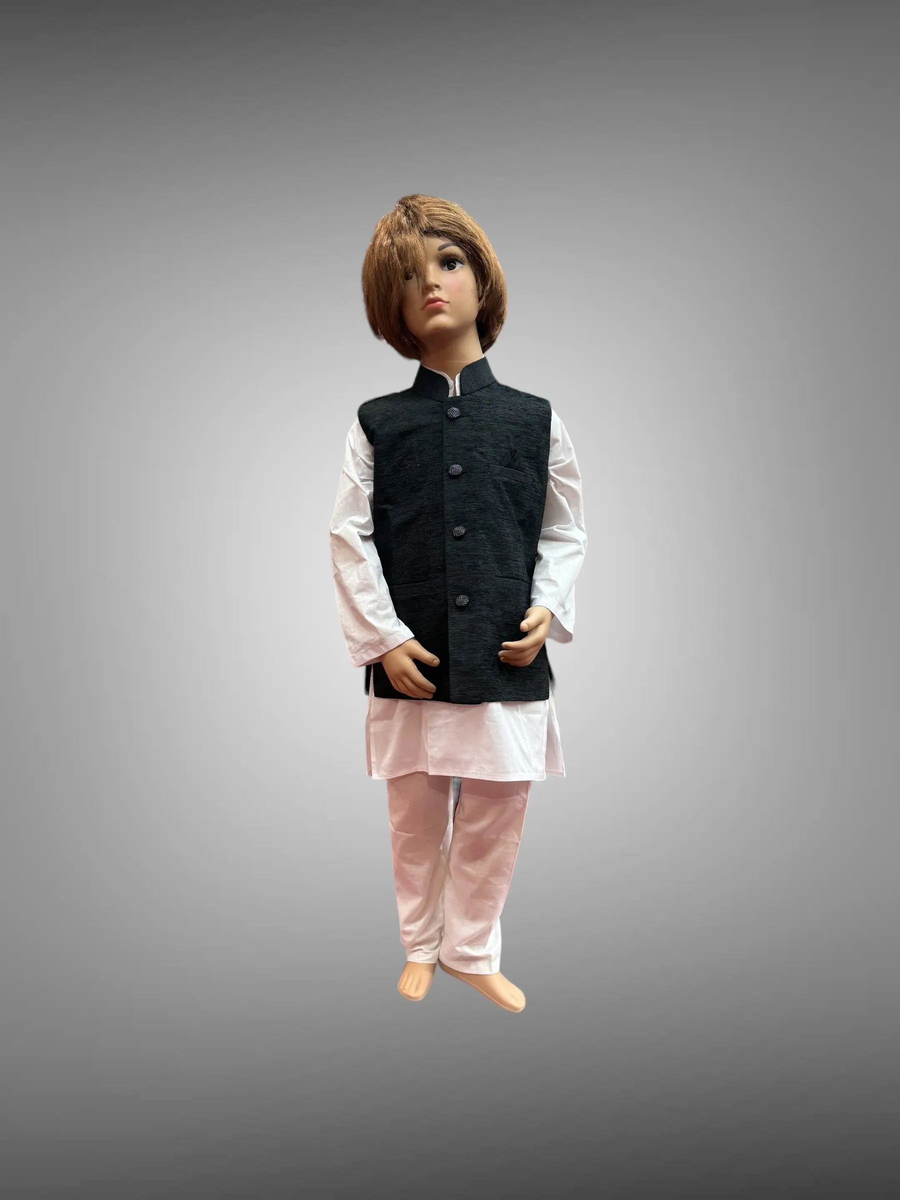 Khaadi Silk Plain Black Kids Vest