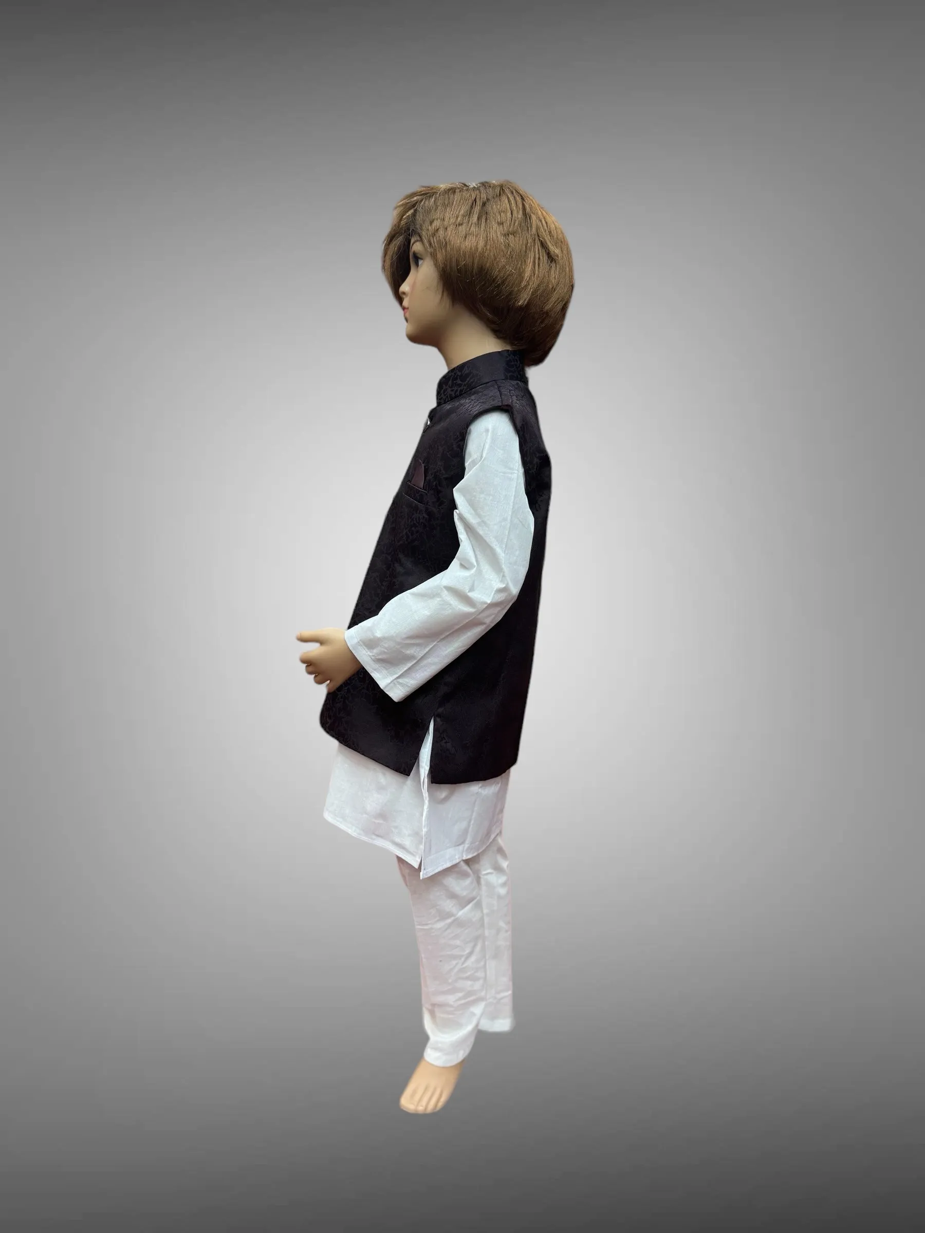 Khaadi Silk Plain Black Kids Vest