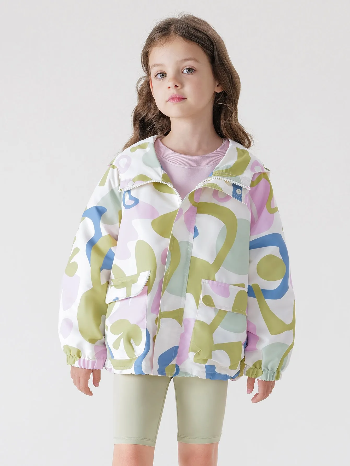 MARC & JANIE Boys Girls Hooded Jacket Loose Windbreaker 240317