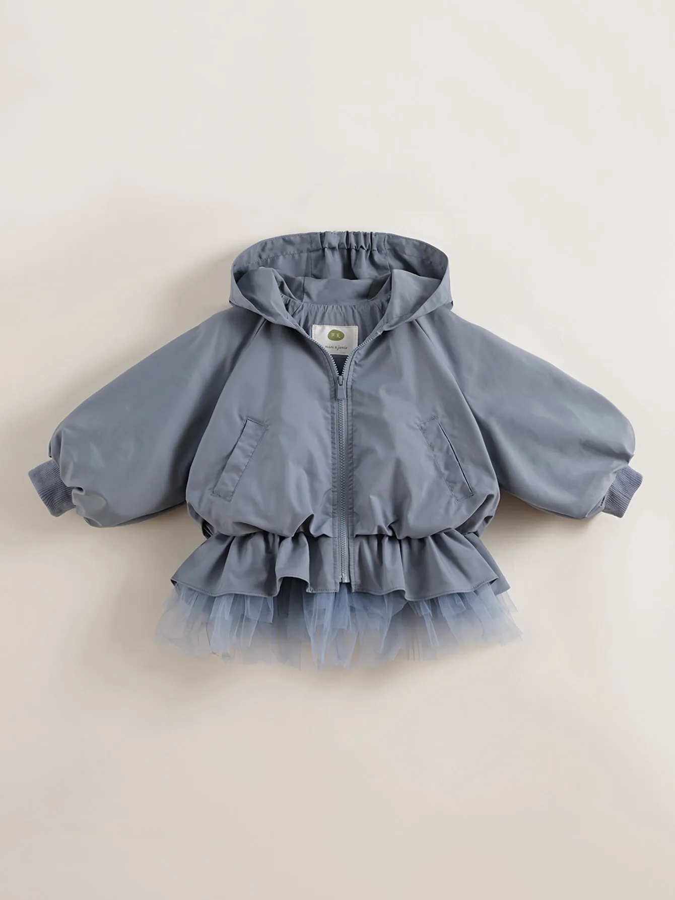 MARC & JANIE Girls Hooded Pleated Jacket 230168