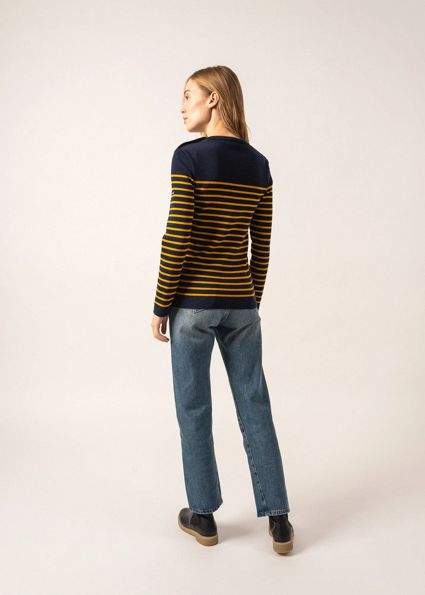 Marée authentic striped sailor jumper - slim fit, in wool (INSIGNE/AMBRE)