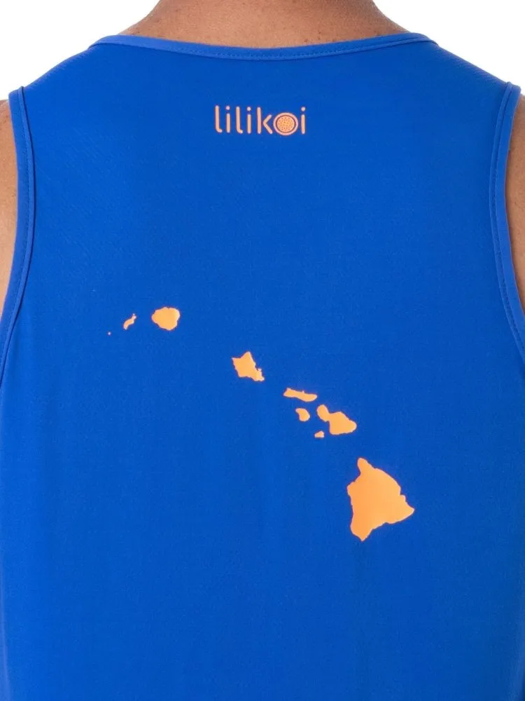 Men's Dri-Fit Tank with LILIKOI logo - ROYAL / ORANGE