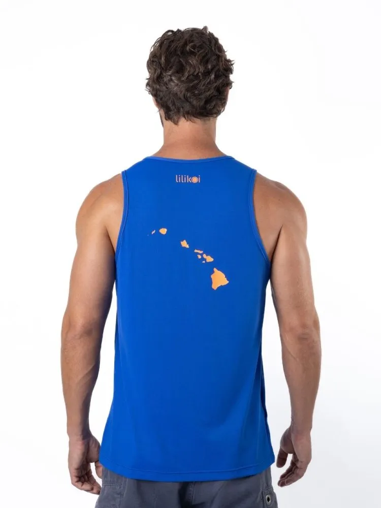 Men's Dri-Fit Tank with LILIKOI logo - ROYAL / ORANGE