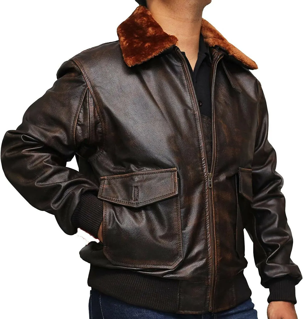 Men's Flying G1 Bomber Leather Jacket