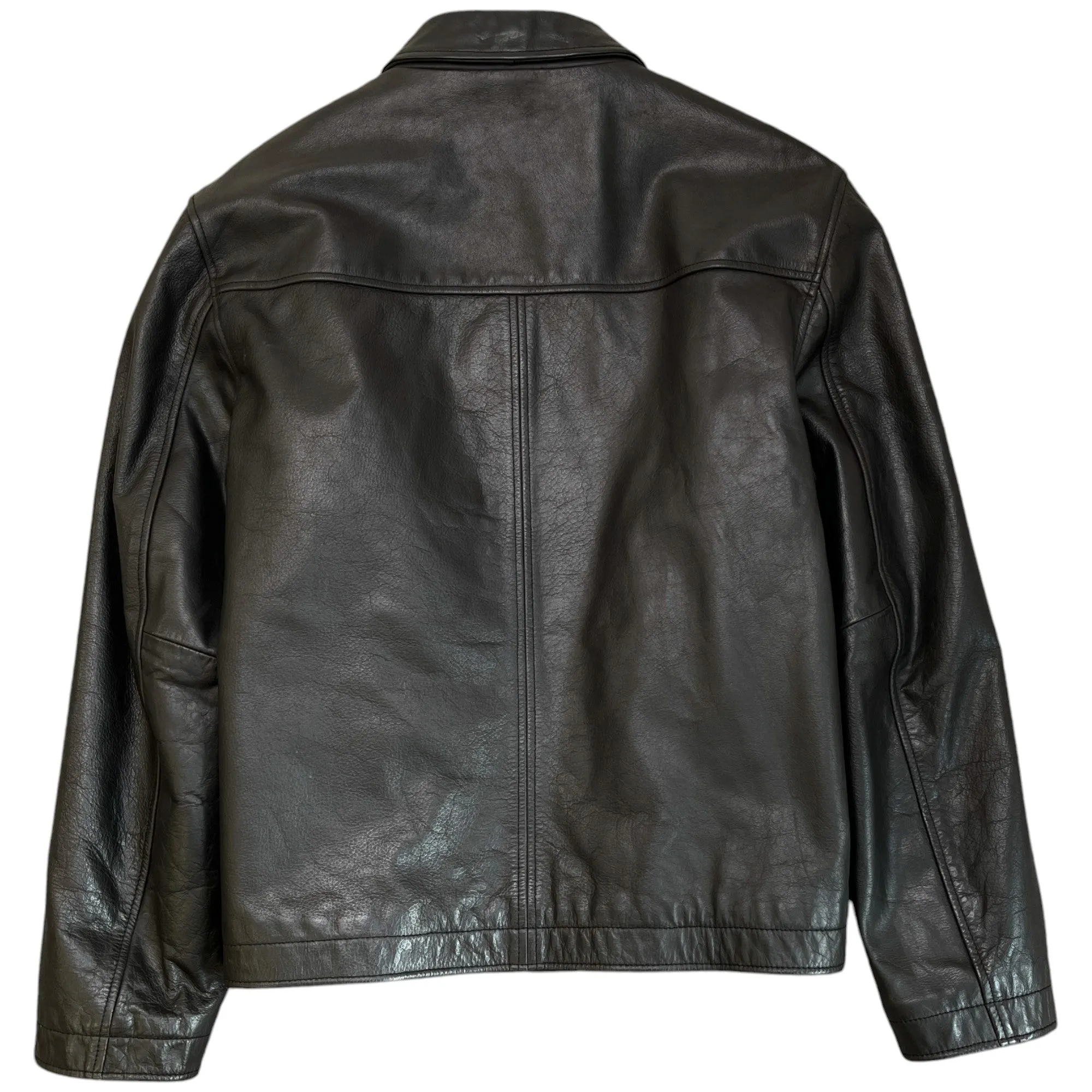 Men's Leather Jacket Brown Size L