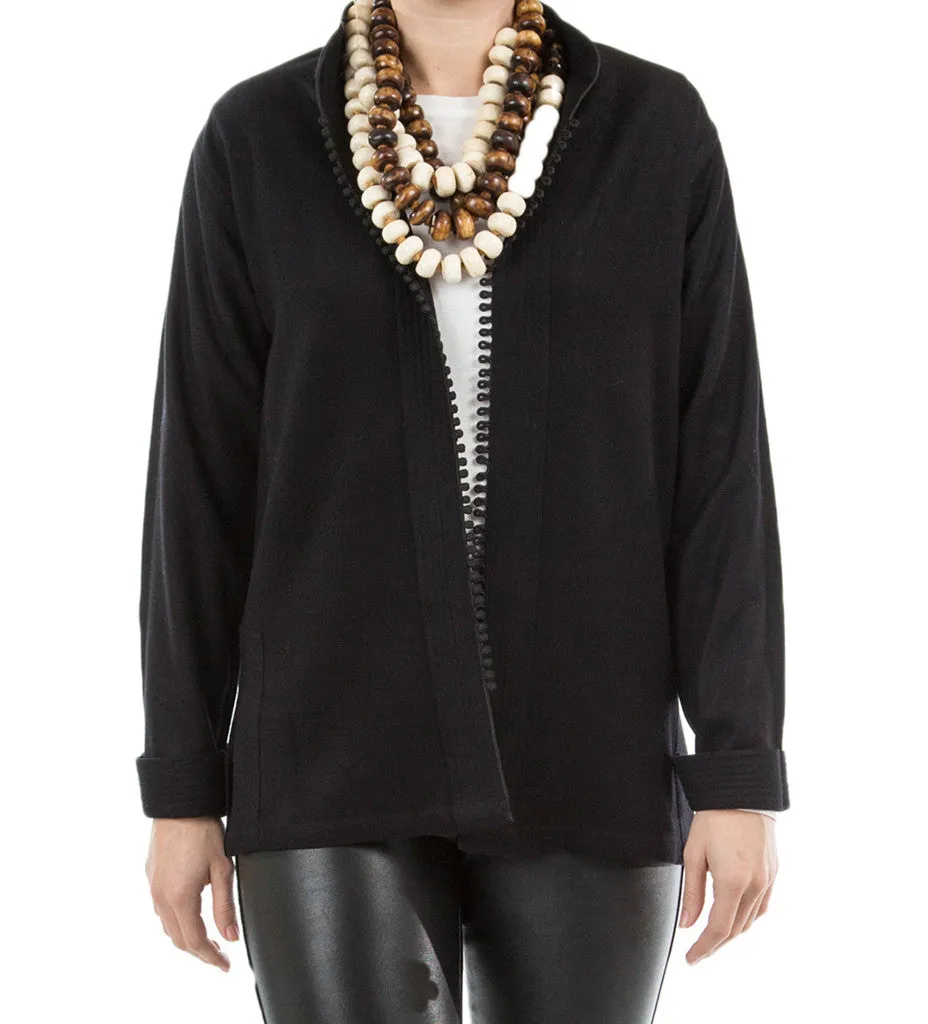 Minimalist Moroccan Jacket: Black