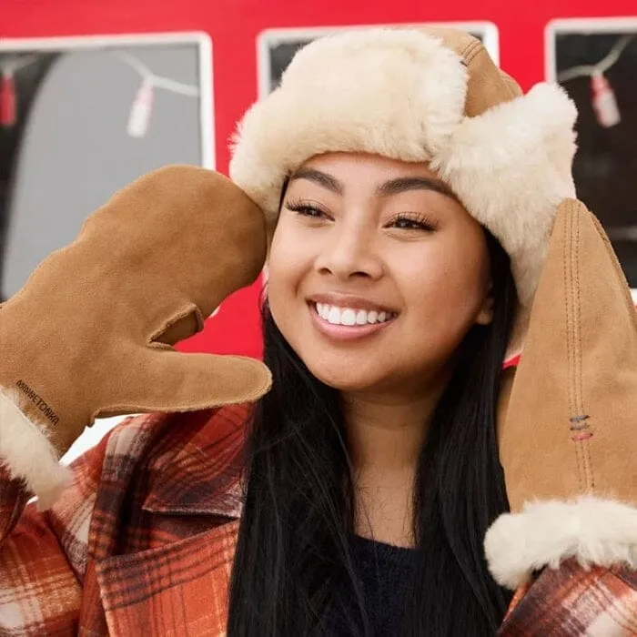 MINNETONKA SHEEPSKIN BOMBER HAT