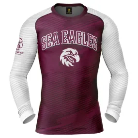 NRL Barrel Rash Vest - Manly Sea Eagles - UPV 50  - Sun Shirt - Adult