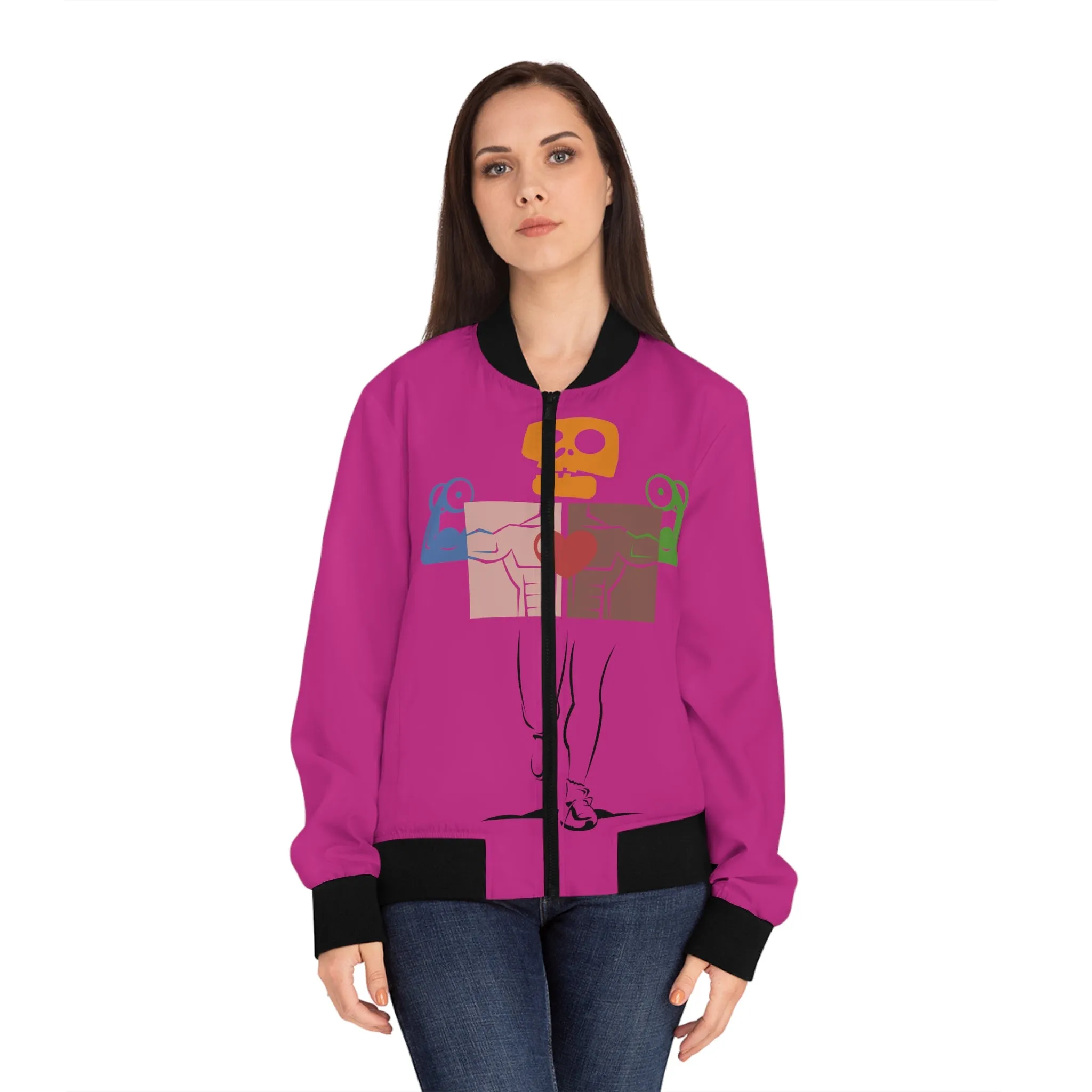 OWN MAN - Women's Bomber Jacket Dark Pink