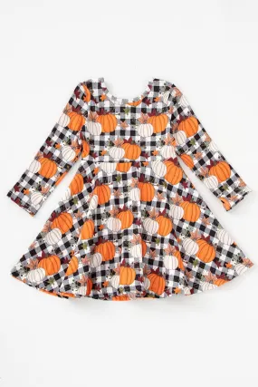 Plaid Pumpkin Twirl Dress