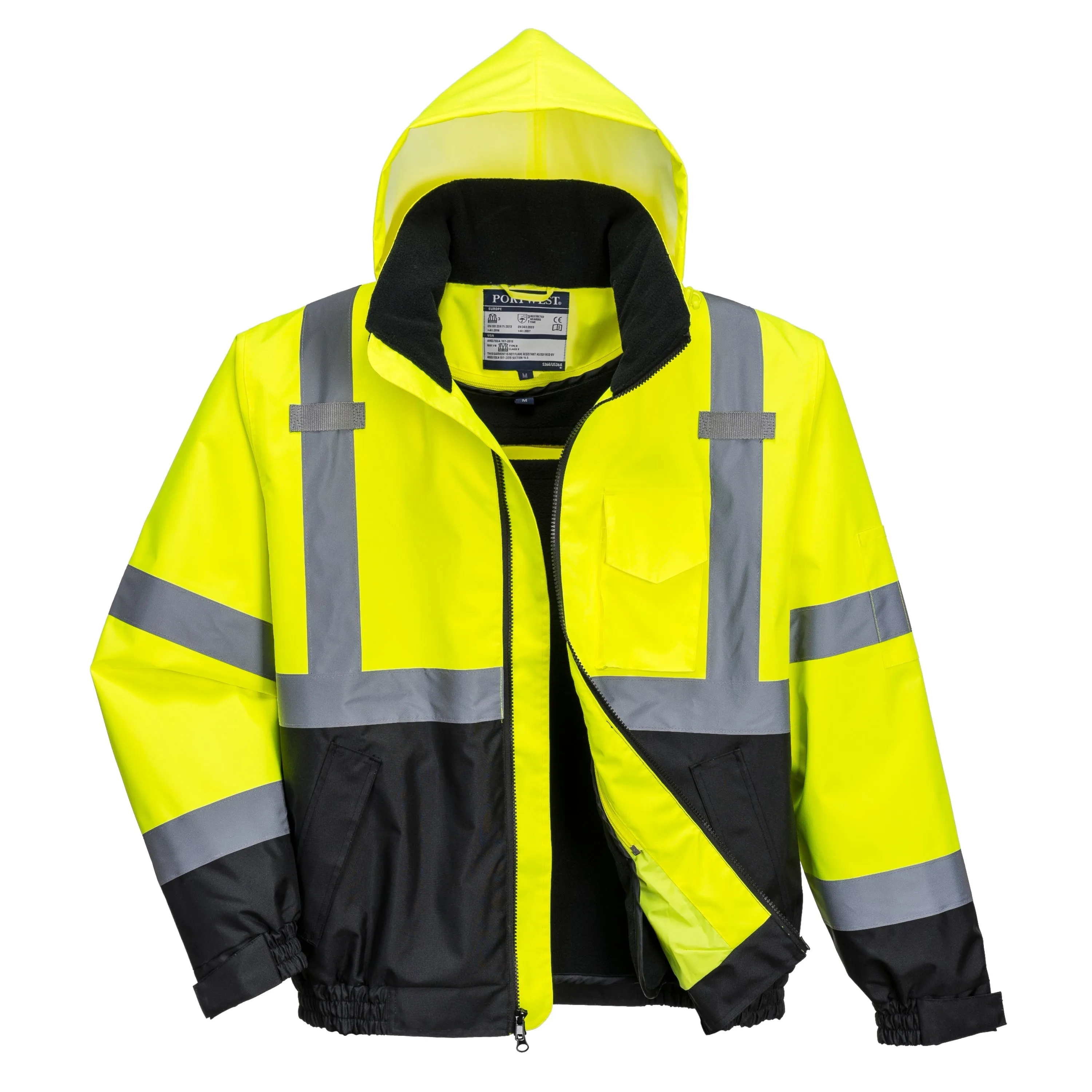 PORTWEST® Hi Vis Value Waterproof Bomber Jacket - ANSI Class 3 - US363