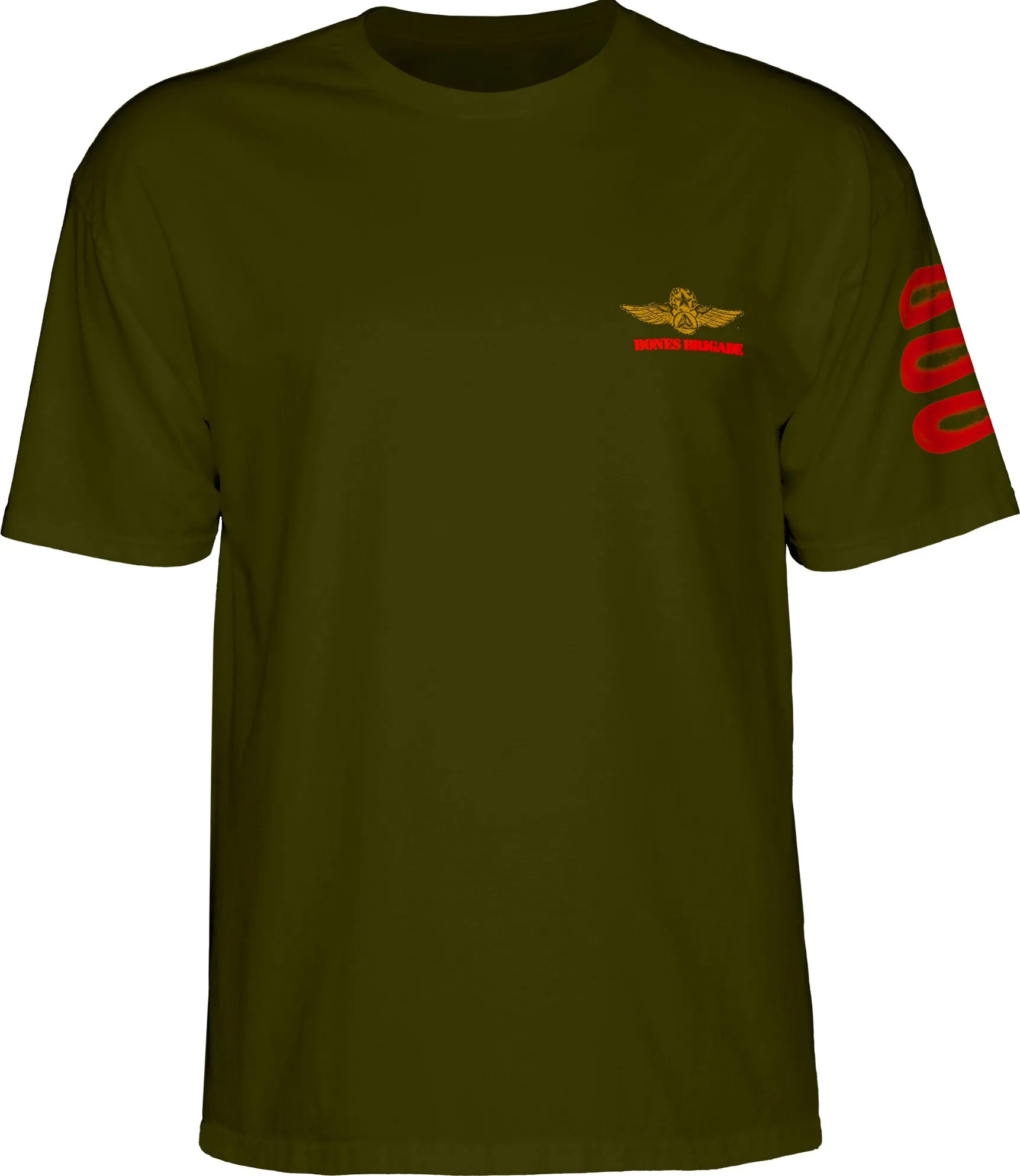 POWELL PERALTA BONES BRIGADE SERIES 15 BOMBER TEE GREEN MILITARY