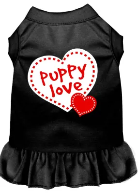 Puppy Love Screen Print Dress Black Med (12)