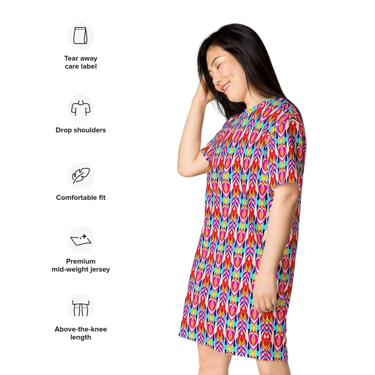 Radiant Ikat T-Shirt Dress