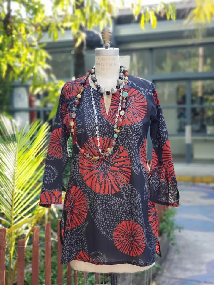 Raja Cotton Tunic Sanddollar Batik