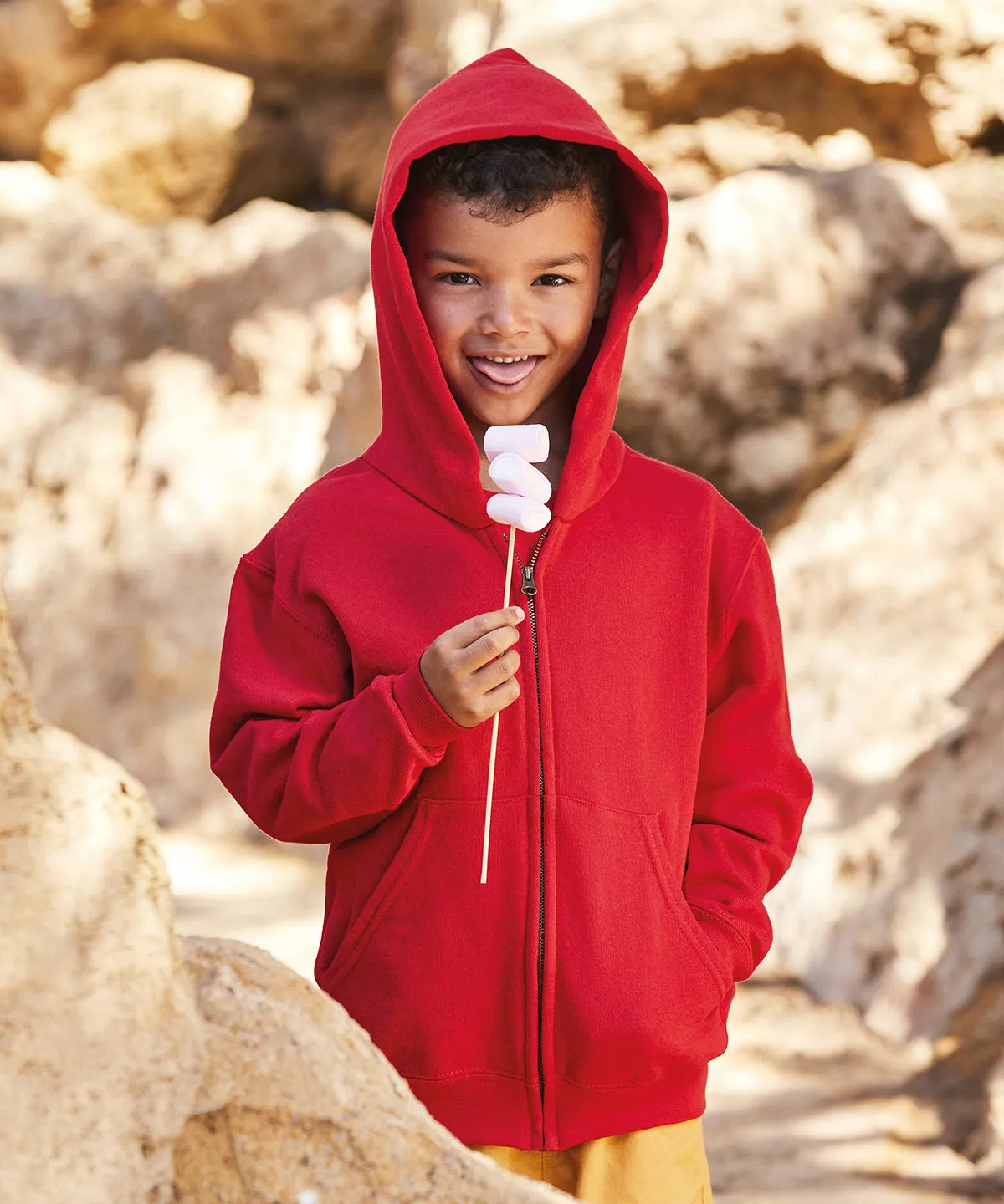 Red - Kids classic hooded sweatshirt jacket