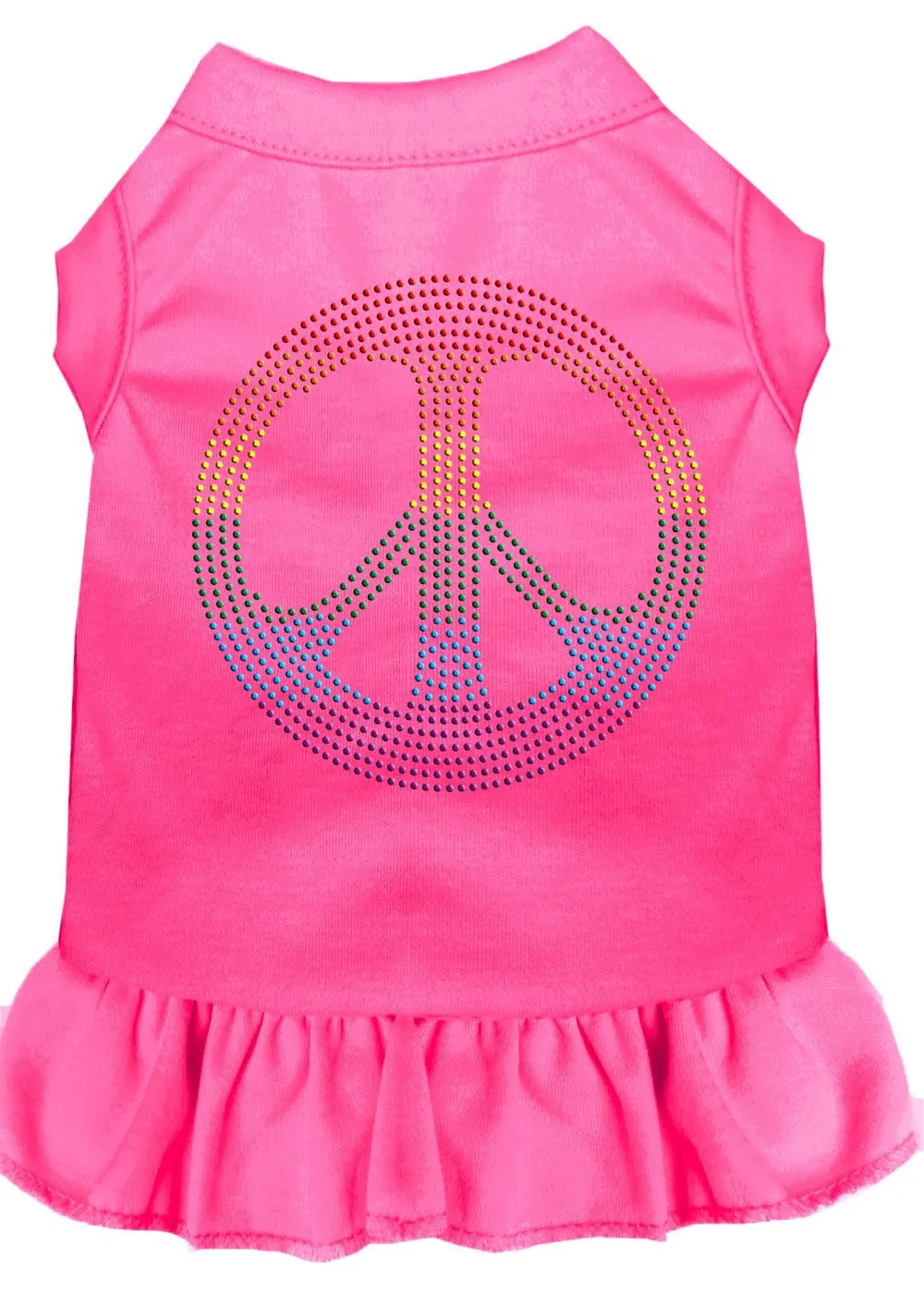 Rhinestone Rainbow Peace Dress Bright Pink Xs (8)